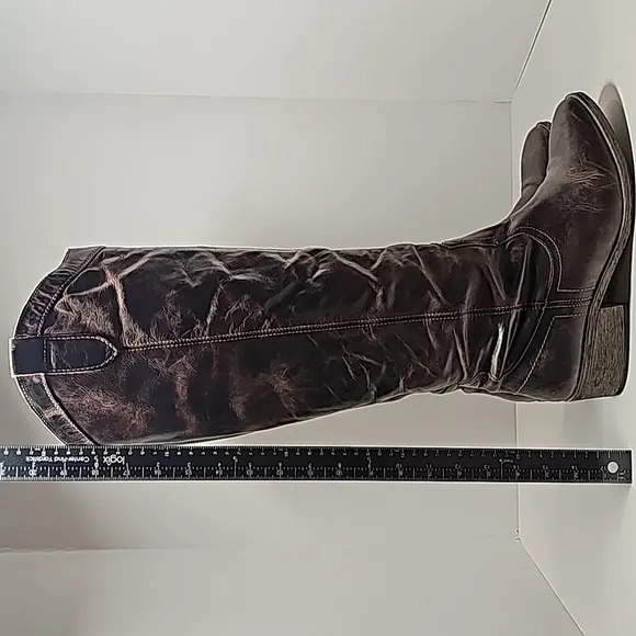 Steve Madden Manor Boots Knee High Western Cowboy Cowgirl Brown Leather 11M