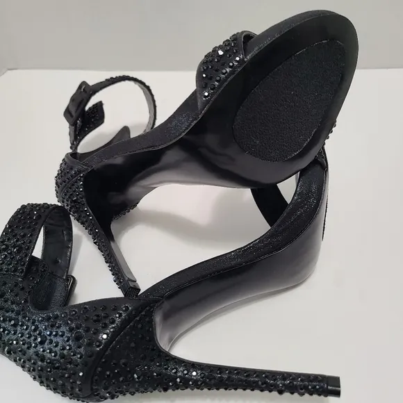 Steve Madden Maryland Black Rhinestone‎ Crystal Sandals 8M