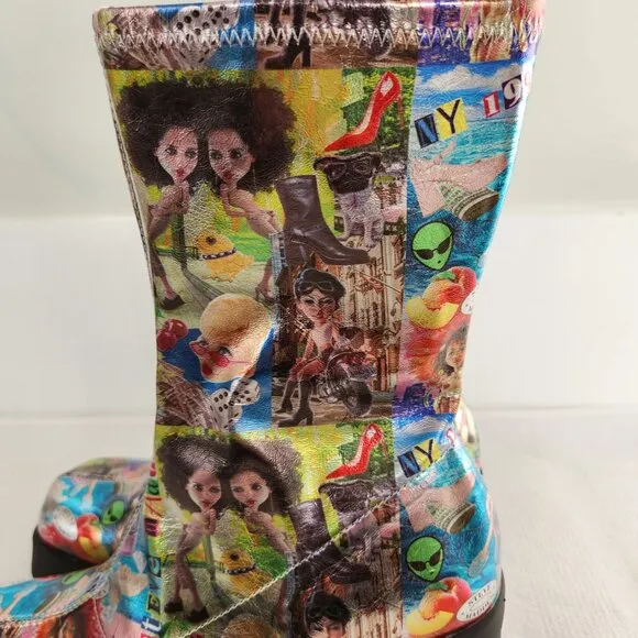 Steve Madden Sz 9 Klayton 90s Retro Squared Toe Mid-Calf Chunky Platform Boots
