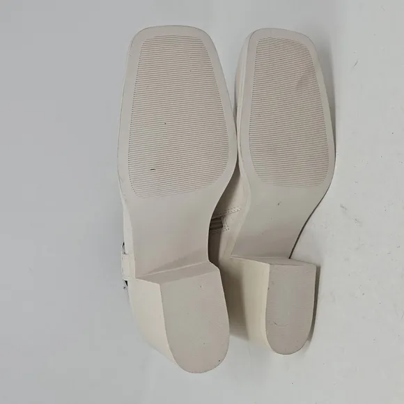 Steve Madden Wells Off White Moto Ankle Boots Size 8.5