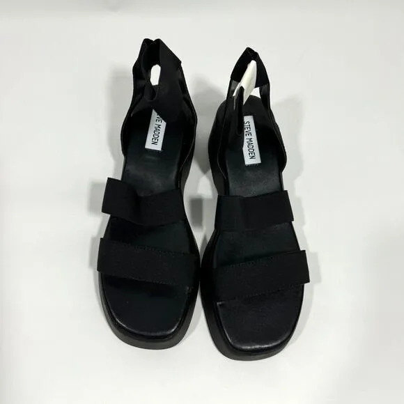 Steve Madden Women’s Size 8 Black Sashes Strappy Platform Sandals Shoes New
