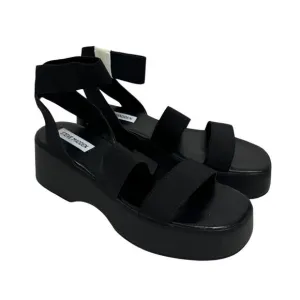 Steve Madden Women’s Size 8 Black Sashes Strappy Platform Sandals Shoes New