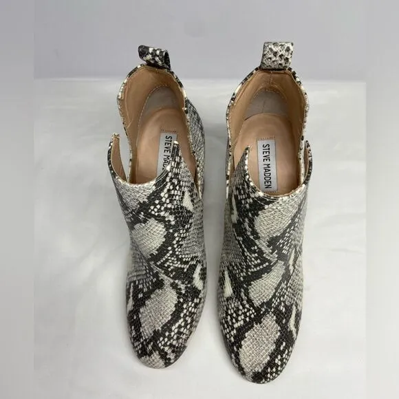 Steve Madden Nayna Snake Skin Print Ankle Booties 9.5M