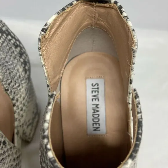 Steve Madden Nayna Snake Skin Print Ankle Booties 9.5M