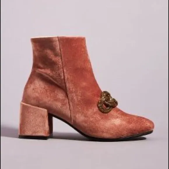 Stevie Velvet Chain Ankle Boots
