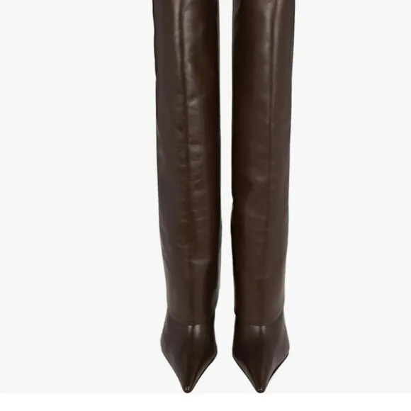 Stiletto Heel Knee High Chocolate Boots