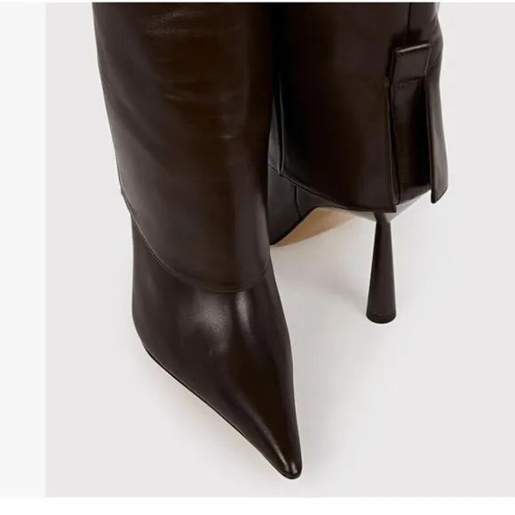 Stiletto Heel Knee High Chocolate Boots