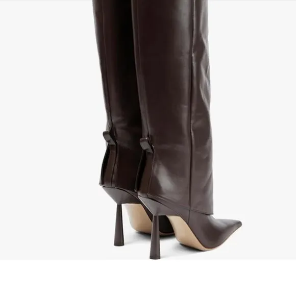 Stiletto Heel Knee High Chocolate Boots
