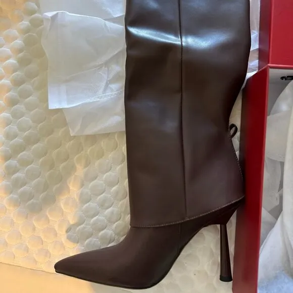 Stiletto Heel Knee High Chocolate Boots