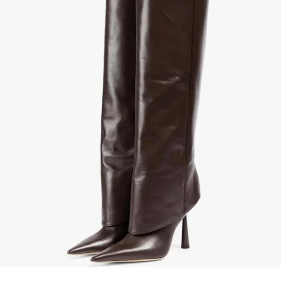 Stiletto Heel Knee High Chocolate Boots
