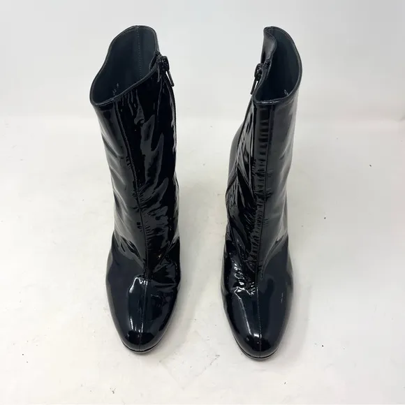 Stuart Weitzman Apollo genuine Patent Leather Black Ankle Boot Stiletto 8.5M