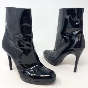 Stuart Weitzman Apollo genuine Patent Leather Black Ankle Boot Stiletto 8.5M