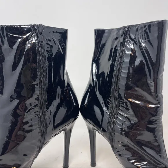 Stuart Weitzman Apollo genuine Patent Leather Black Ankle Boot Stiletto 8.5M