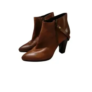 Stuart Weitzman Backstrap Boots Leather Shoes Saddle Old West Calf Bootie 6