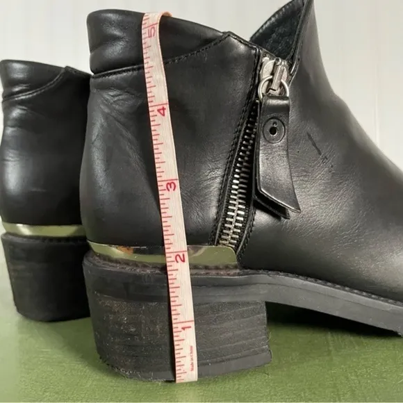 Stuart Weitzman Biker-Style/Western Ankle Boots in Black Leather