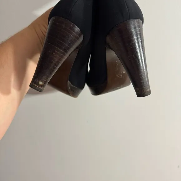 Stuart Weitzman Black Heeled Boots, Women’s Size 7.5