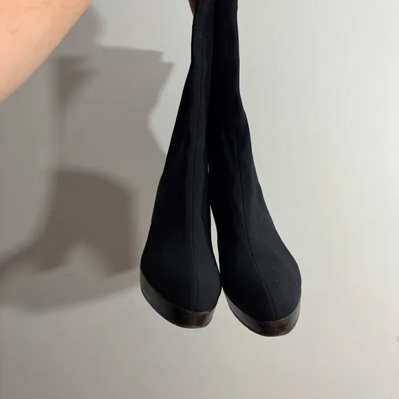 Stuart Weitzman Black Heeled Boots, Women’s Size 7.5