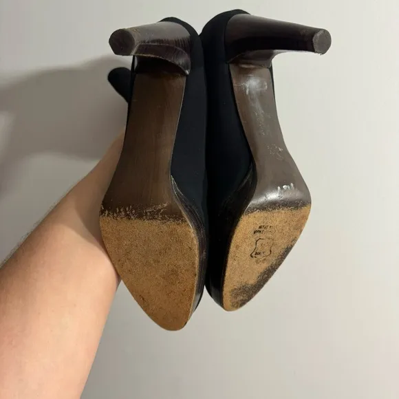 Stuart Weitzman Black Heeled Boots, Women’s Size 7.5