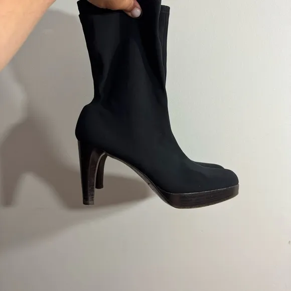 Stuart Weitzman Black Heeled Boots, Women’s Size 7.5