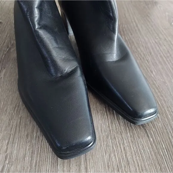 Stuart Weitzman Black Leather Ankle Boots Size 7