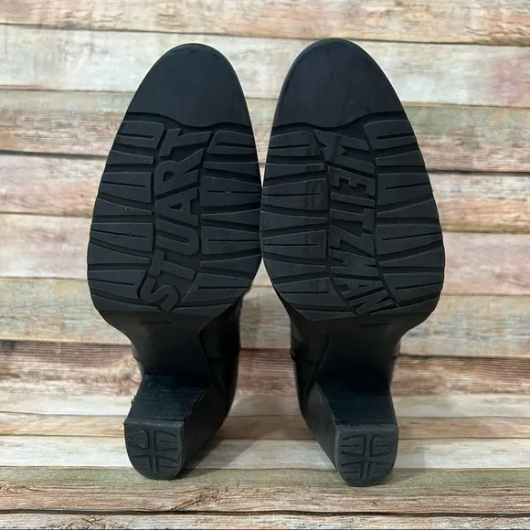 Stuart Weitzman Black Leather Ankle Boots