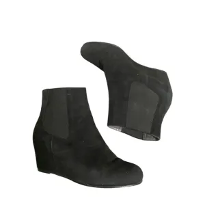 Stuart Weitzman Black Suede Nusocks Ankle Boots