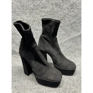 Stuart Weitzman Lala Platform Bootie Women's Shoes Black : 9