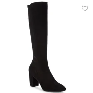Stuart Weitzman Livia Suede Block Heel Tall Boots in black size 10