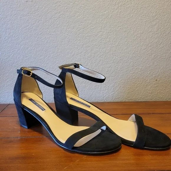 Stuart Weitzman Nearlynude Black Suede Sandals
