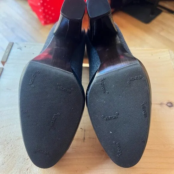 Stuart Weitzman Size 7M Gray Wool Platform Block Heels RESOLED