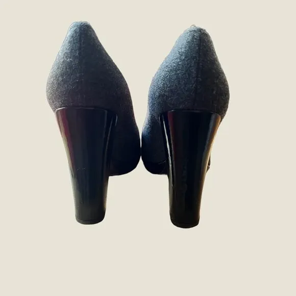 Stuart Weitzman Size 7M Gray Wool Platform Block Heels RESOLED