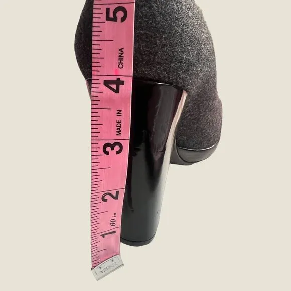 Stuart Weitzman Size 7M Gray Wool Platform Block Heels RESOLED