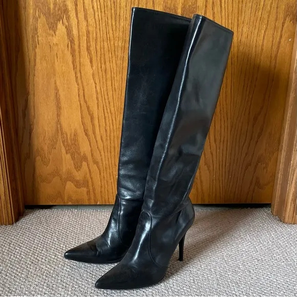 Stuart Weitzman Tall Leather Boots in Black