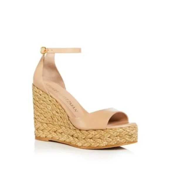 STUART WEITZMAN Womens Beige 1.5 Platform Wedge Espadrille Shoes 11 B