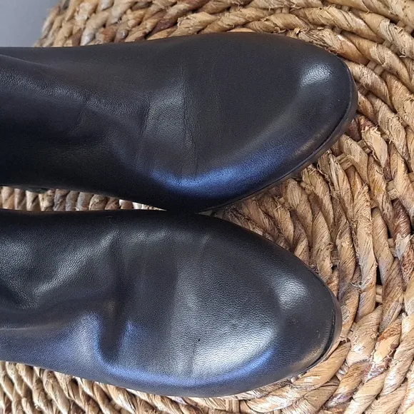 Stuart Weitzman Womens Black Leather 3.75&quot; Platform Ankle Strap Boots Zipper 7.5