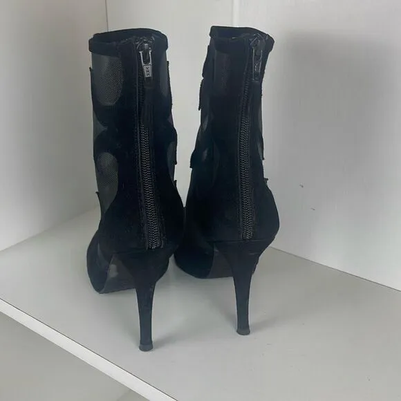 Stuart Weitzman Suede and Mesh Ankle Boots 8