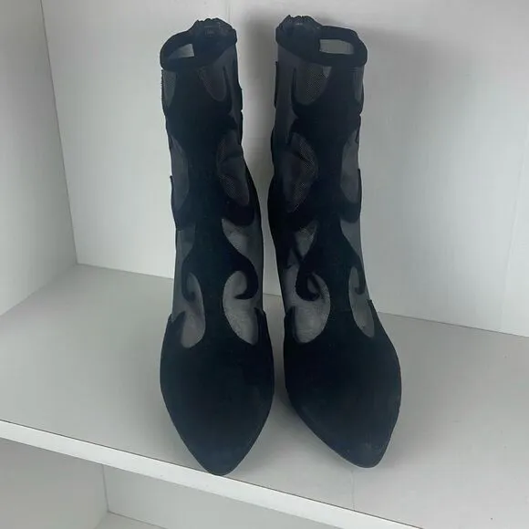 Stuart Weitzman Suede and Mesh Ankle Boots 8