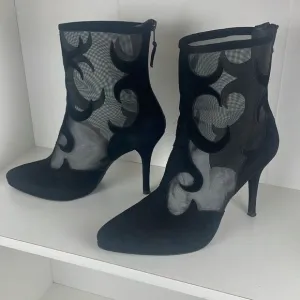 Stuart Weitzman Suede and Mesh Ankle Boots 8