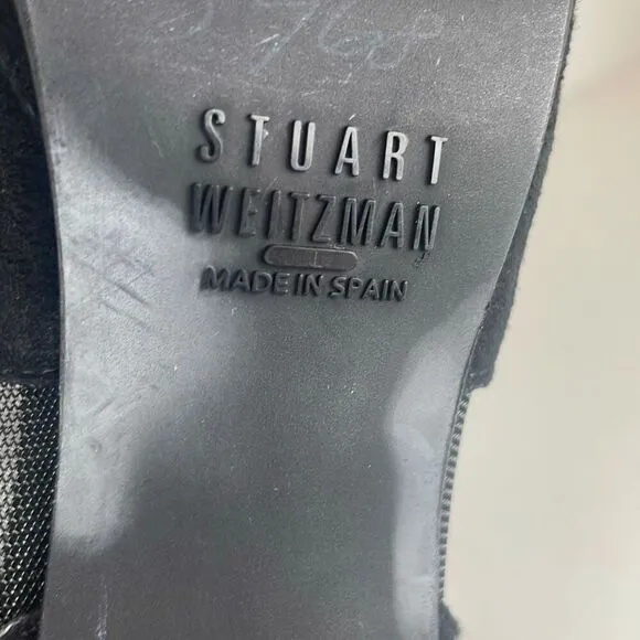 Stuart Weitzman Suede and Mesh Ankle Boots 8