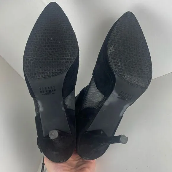 Stuart Weitzman Suede and Mesh Ankle Boots 8