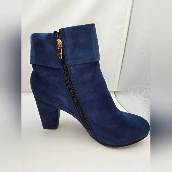 Studded Blue Ankle Boots