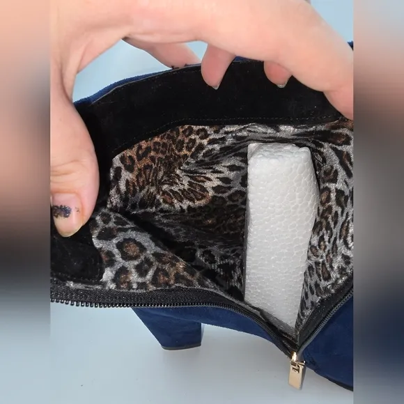 Studded Blue Ankle Boots