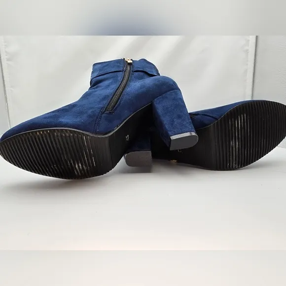 Studded Blue Ankle Boots