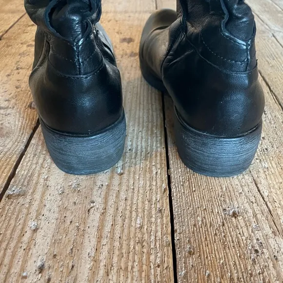 Sundance Lace Up Back Black Leather Tall Knee High Riding Boots Size40 US9-9.5