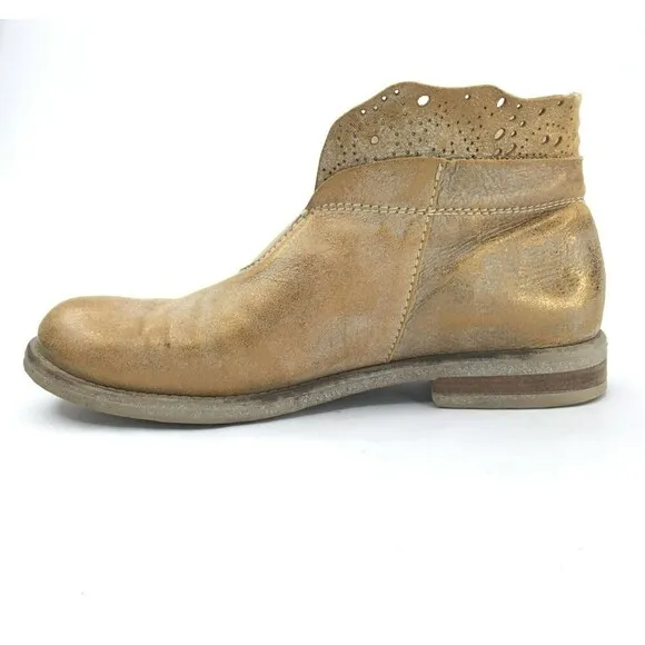 Sundance Womens Stargazer Ankle Boots sz 36 Gold Dust BOHO Fairy Laser Cut Italy