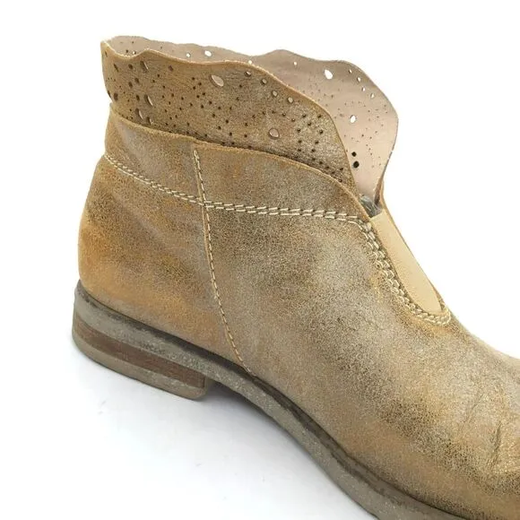 Sundance Womens Stargazer Ankle Boots sz 36 Gold Dust BOHO Fairy Laser Cut Italy