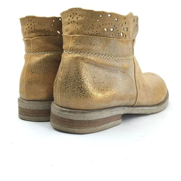 Sundance Womens Stargazer Ankle Boots sz 36 Gold Dust BOHO Fairy Laser Cut Italy