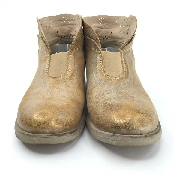 Sundance Womens Stargazer Ankle Boots sz 36 Gold Dust BOHO Fairy Laser Cut Italy