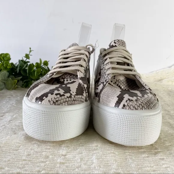SUPERGA 2790 Taupe Snakeskin Platform Sneakers NWT 10 Animal Print