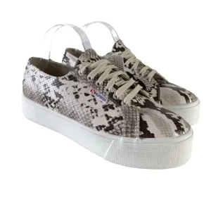 SUPERGA 2790 Taupe Snakeskin Platform Sneakers NWT 10 Animal Print